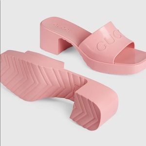 Pink Gucci Wedged Sandal